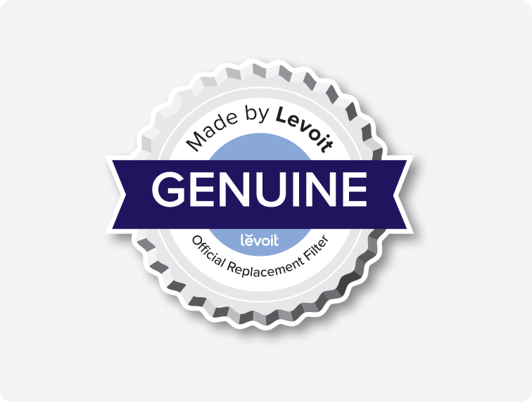 Check for "Made by Levoit" Genuine badge