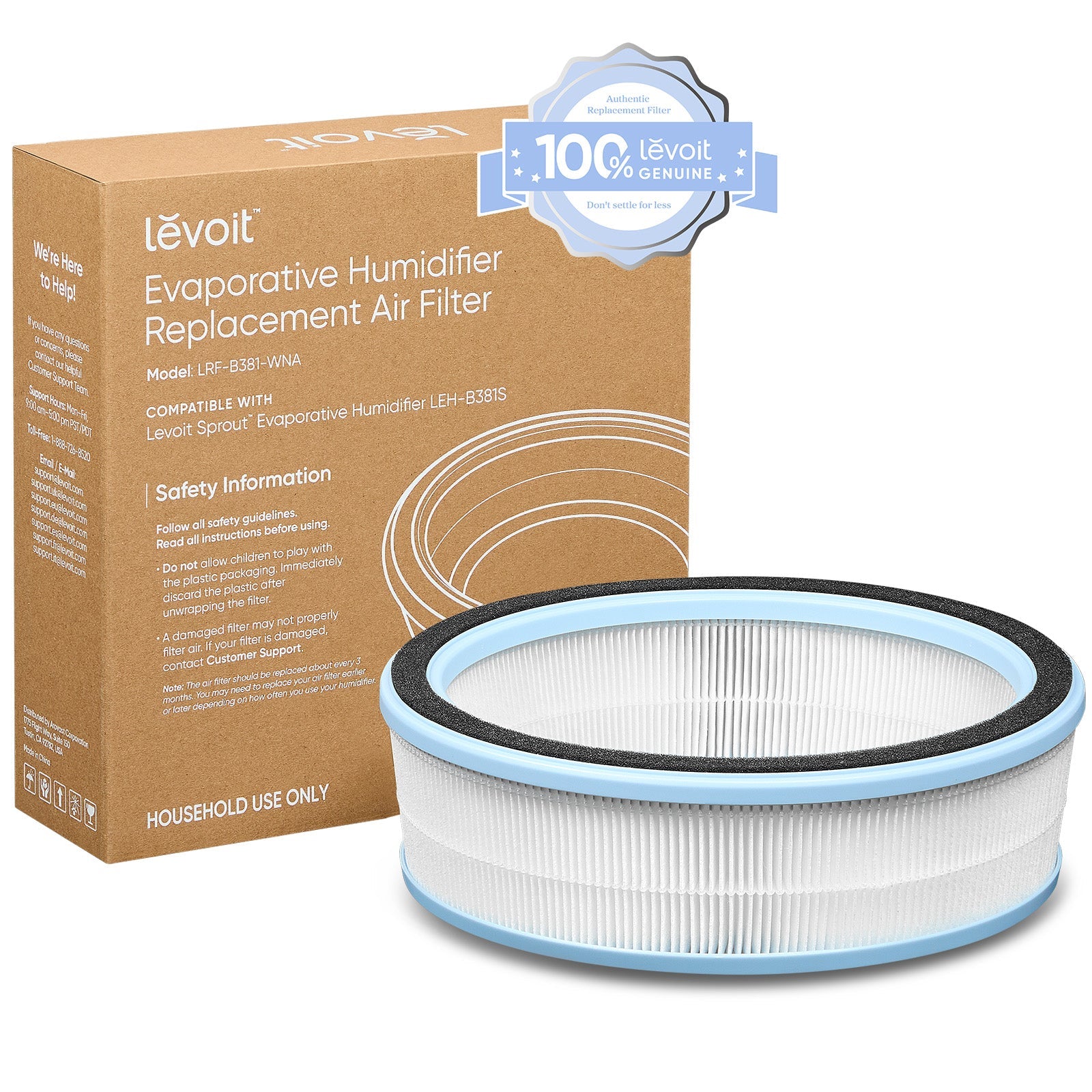 LEVOIT Replacement Filter for Sprout Evaporative Humidifier - White