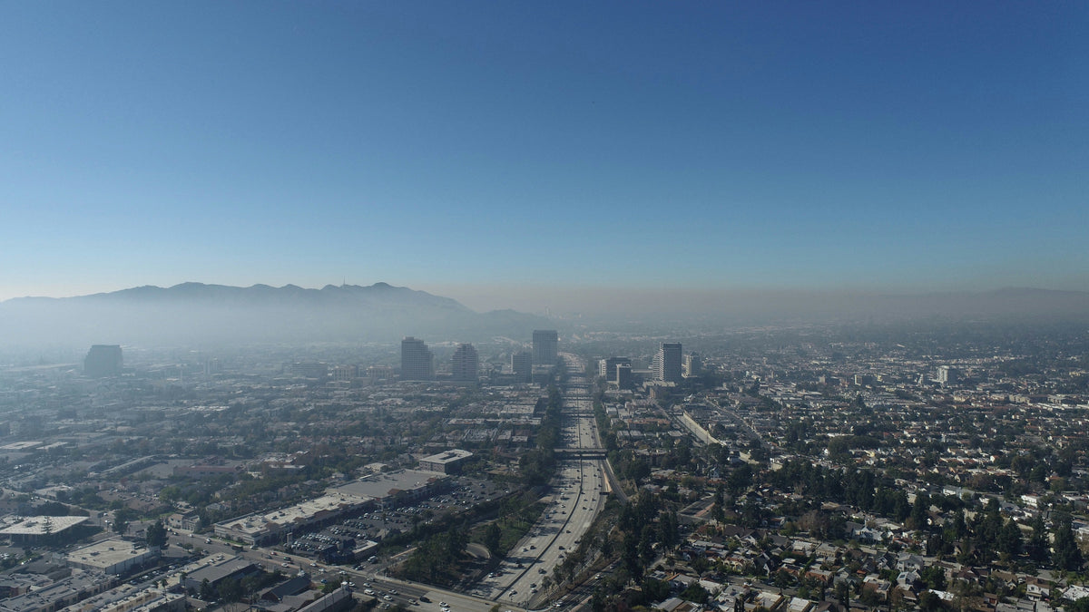 Smog over a cityscape
