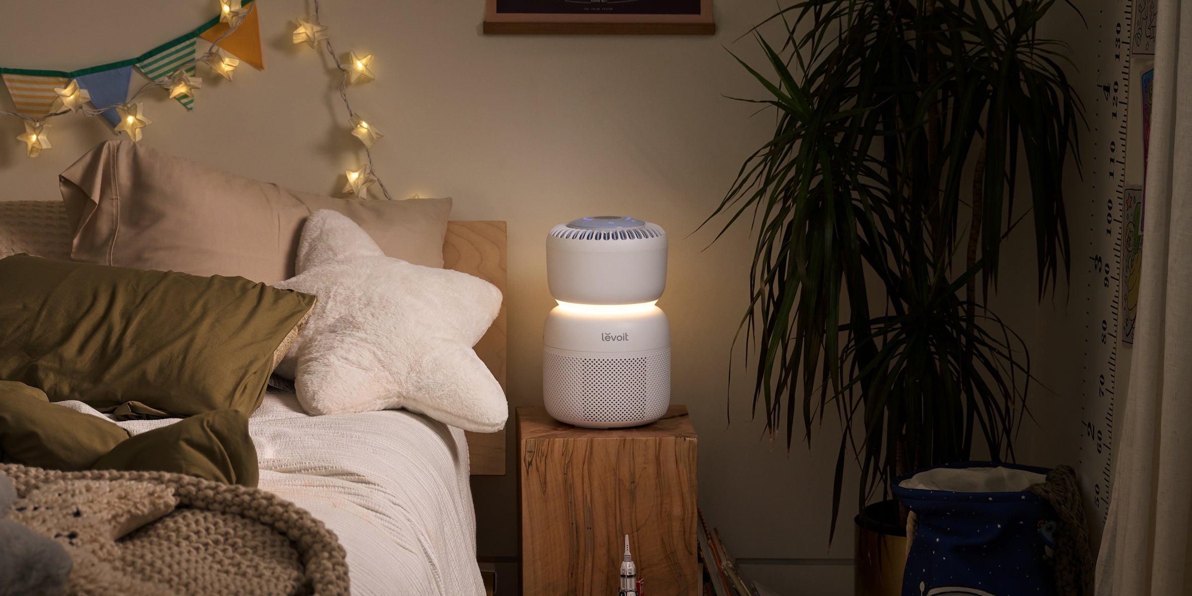 Sprout Air Purifier on child's nightstand