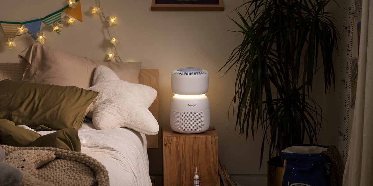 Sprout Air Purifier on child's nightstand