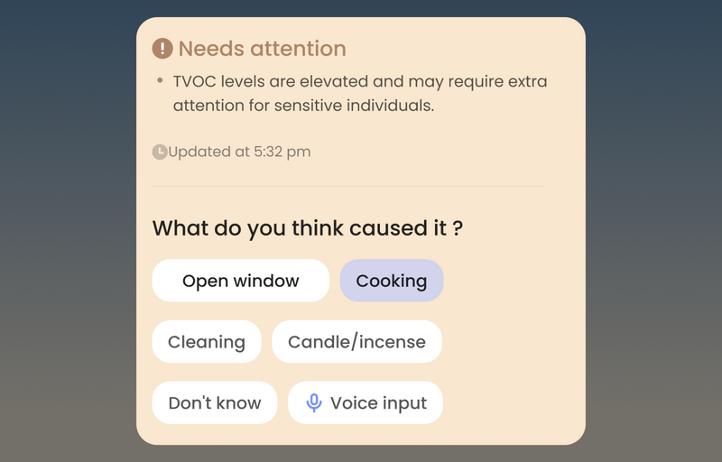 Screenshot of AI Insights feature within the VeSync app