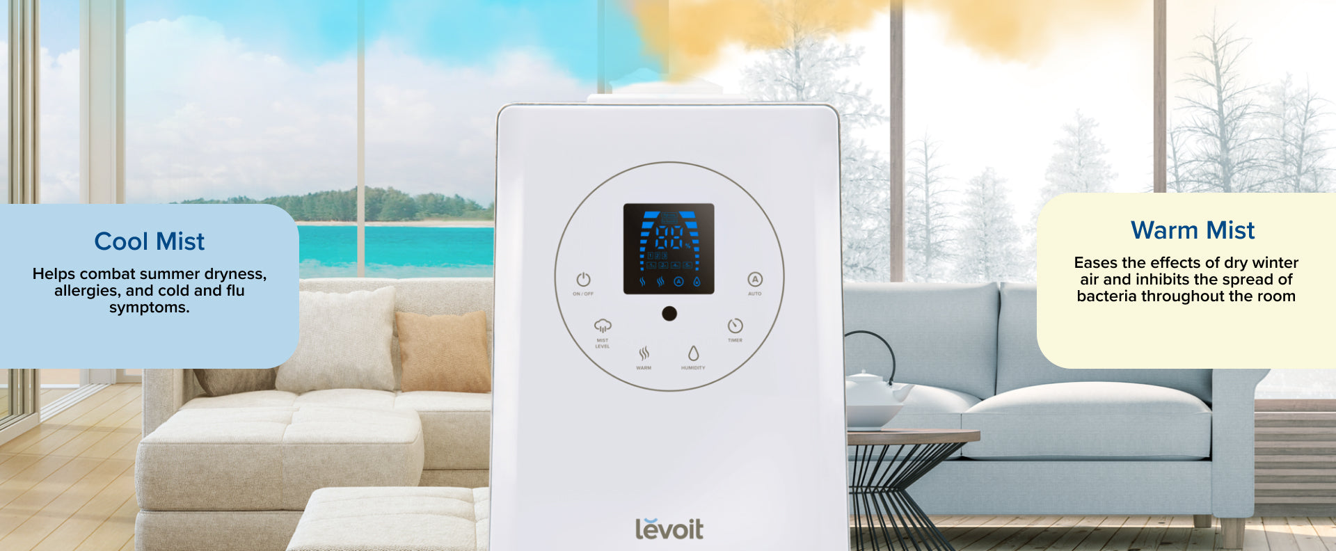 LEVOIT ultrasonic cool mist humidifier deals + Levoit LV600H hybrid ultrasonic humidif