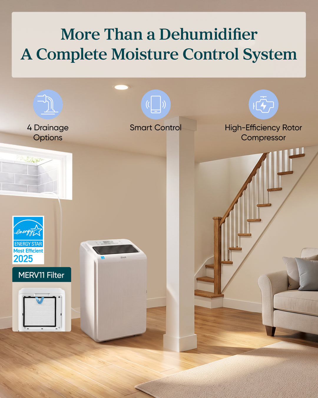 Levoit Smart Dehumidifier with 24/7 Pump Drainage