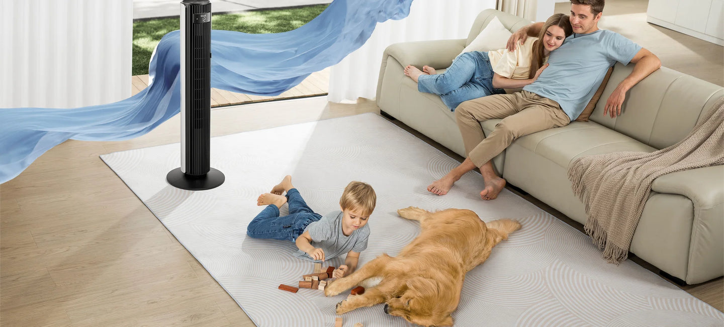 a family sitting on a couch