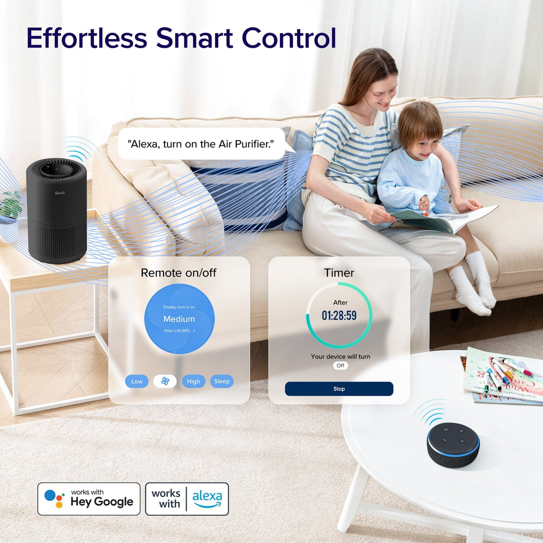 Levoit Core® 200S - P Black Smart Air Purifier - Levoit