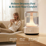 Levoit Neo 450 Humidifier: 270mL/h mist output, 376ft² coverage, 46.8-inch mist height to relieve dryness fast for home comfort.