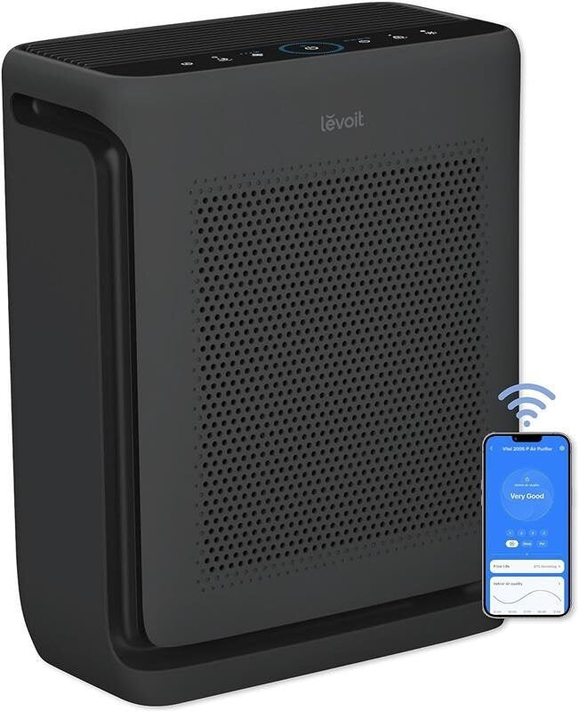Levoit Vital 200S-P Smart Air Purifier - Black - Levoit Vital 200S - P Smart Air Purifier - Black - Levoit