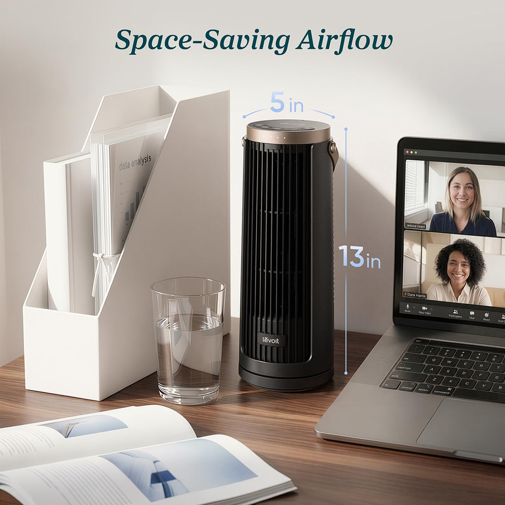 Levoit Windi Mini Pro Portable Desk Tower Fan | Cordless Fan