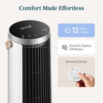 LEVOIT desk fan with 12-hour timer, sound/display off function, and remote control for effortless comfort